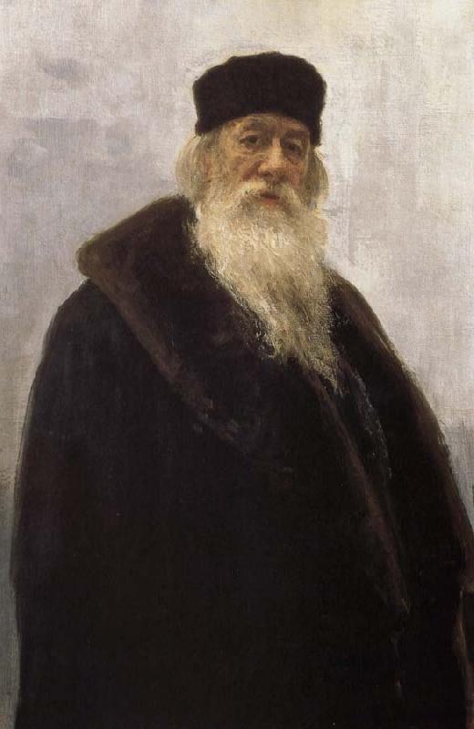 Ilia Efimovich Repin Leather wearing the Stasov oil painting image